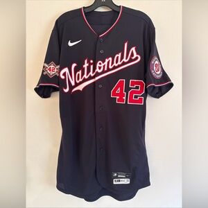 Navy blue Washington Nationals Nike authentic jersey 42